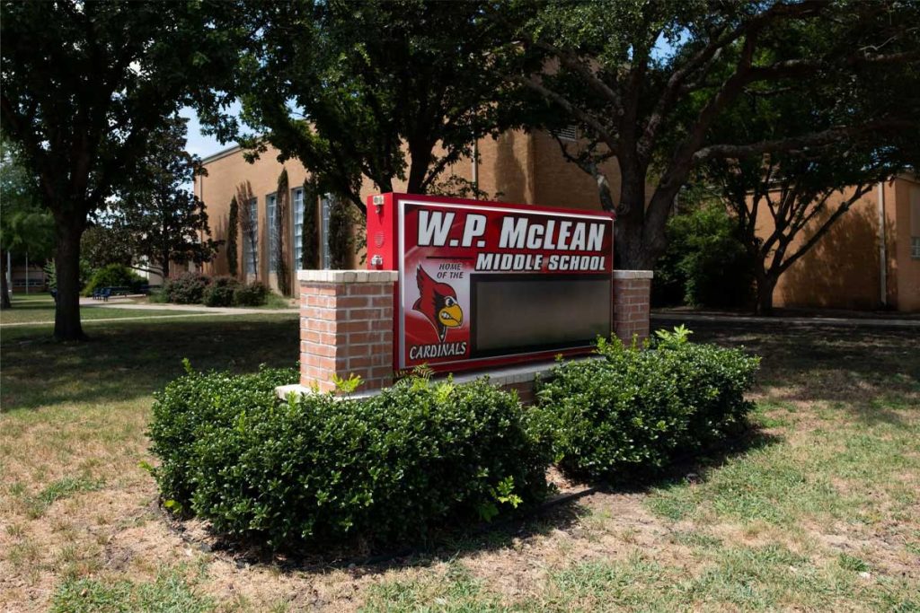 W.P.-McClean-Middle-School-Front-Sign